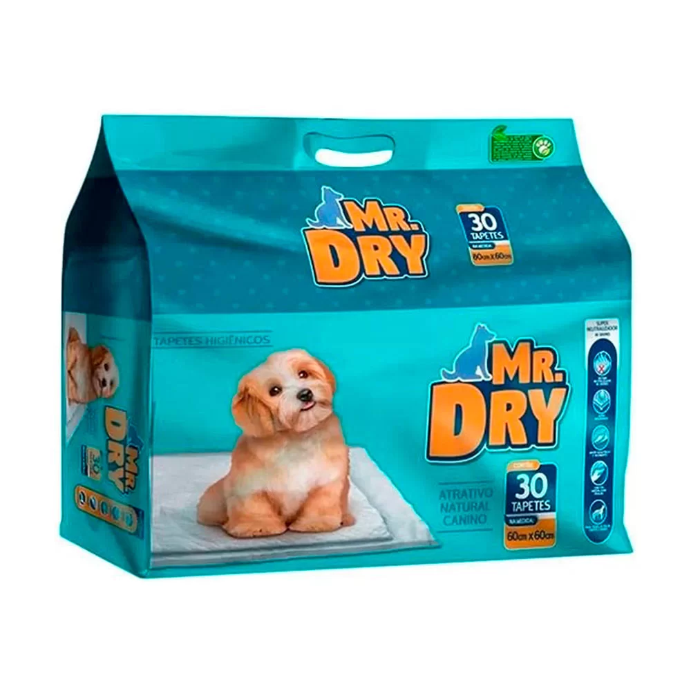 Tapete Higiênico Mr. Dry 60x60cm – 30 Unidades