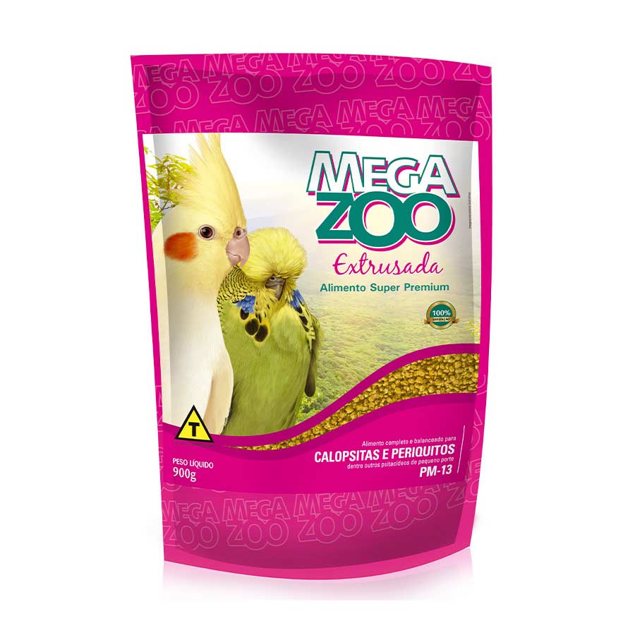 Megazoo Ração para Calopsita e Periquito PM13 - 900g
