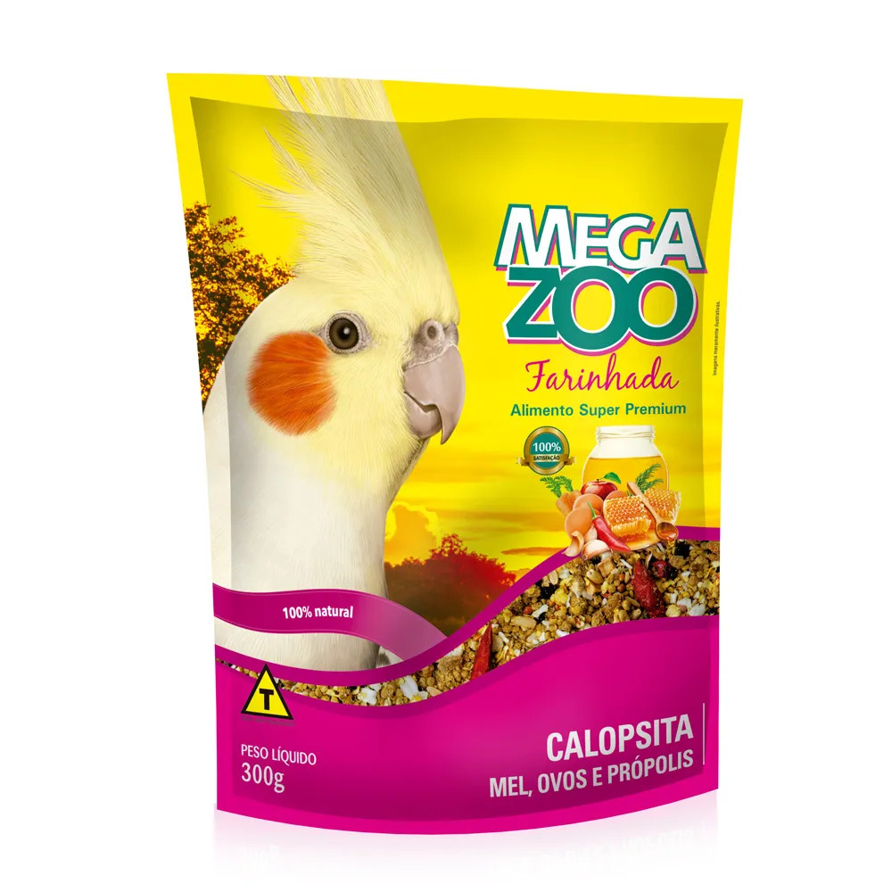 Megazoo Ração Farinhada para Calopsita Mel, Ovos e Própolis - 300 g