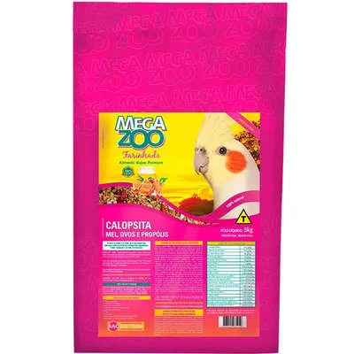 Megazoo Ração Farinhada para Calopsita Mel, Ovos e Própolis - 5kg